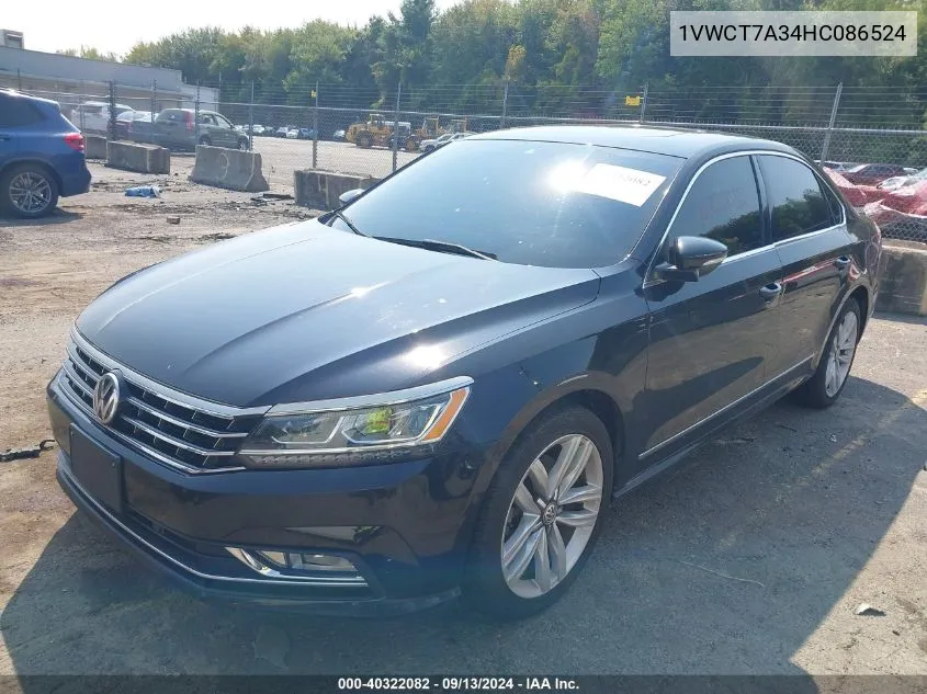 2017 Volkswagen Passat 1.8T Sel Premium VIN: 1VWCT7A34HC086524 Lot: 40322082