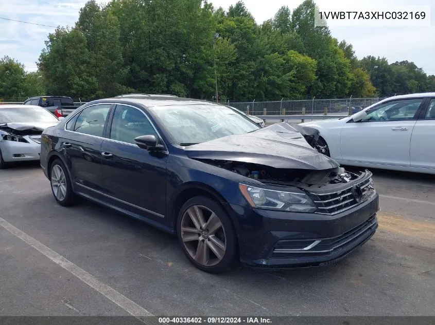 2017 Volkswagen Passat Se VIN: 1VWBT7A3XHC032169 Lot: 40336402