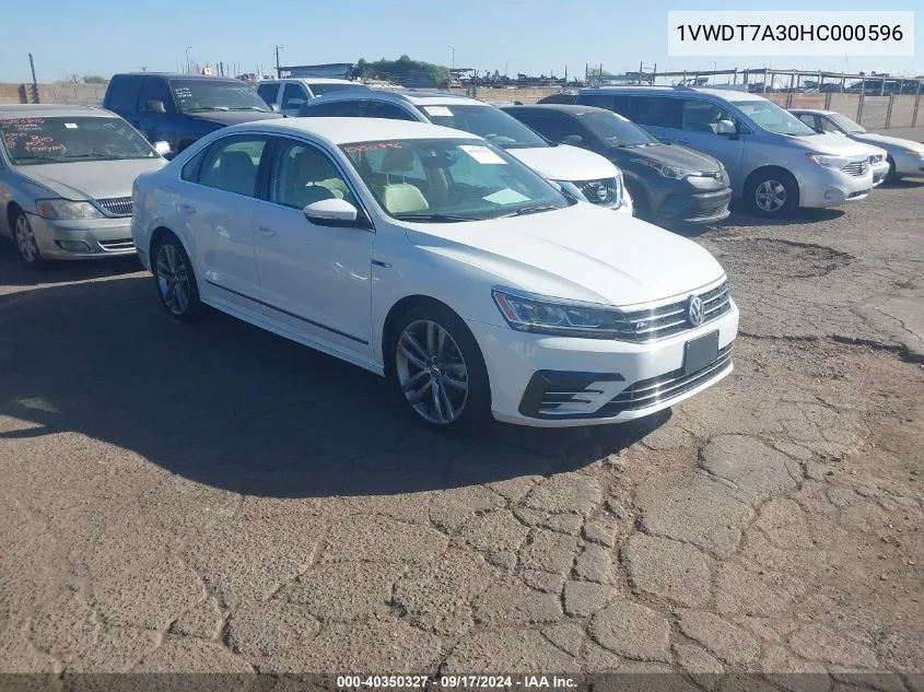 2017 Volkswagen Passat 1.8T R-Line VIN: 1VWDT7A30HC000596 Lot: 40350327