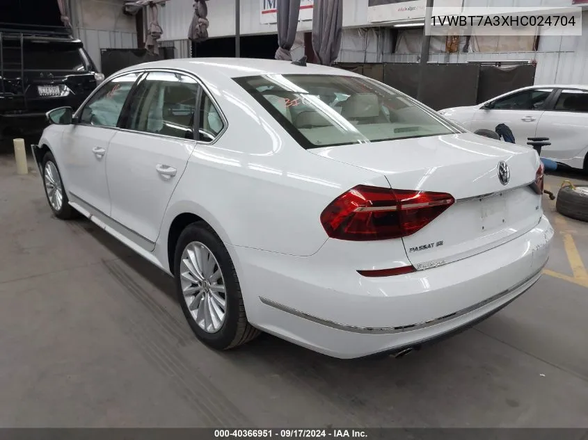 2017 Volkswagen Passat Se VIN: 1VWBT7A3XHC024704 Lot: 40366951