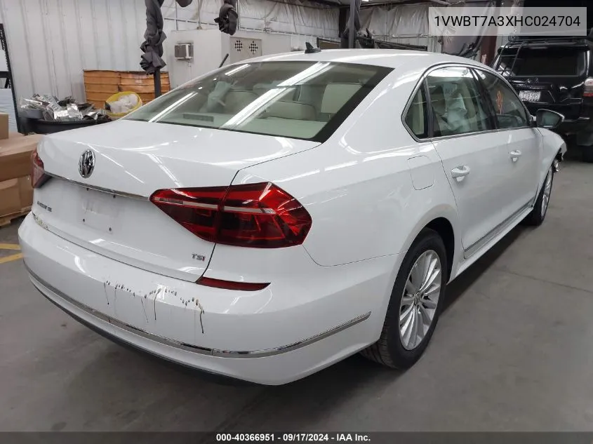 2017 Volkswagen Passat Se VIN: 1VWBT7A3XHC024704 Lot: 40366951