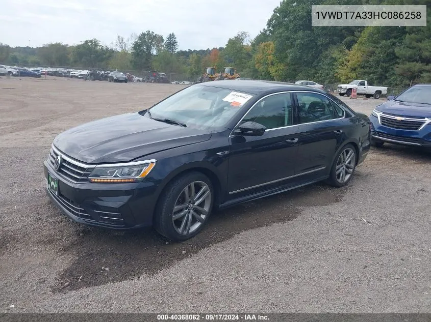 2017 Volkswagen Passat 1.8T R-Line VIN: 1VWDT7A33HC086258 Lot: 40368062