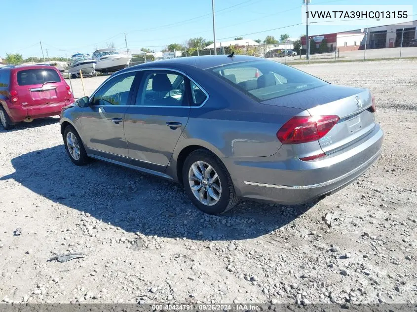 2017 Volkswagen Passat S VIN: 1VWAT7A39HC013155 Lot: 40434791