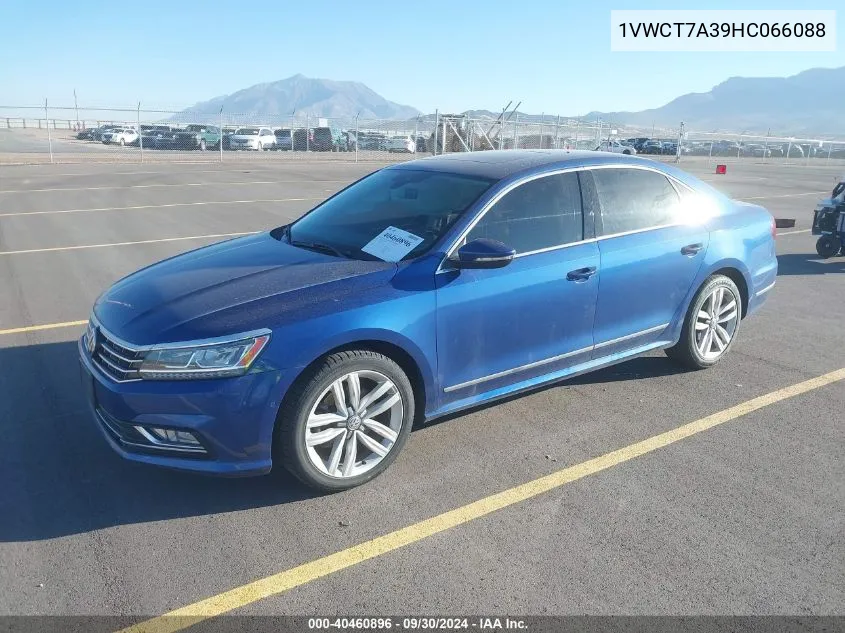 2017 Volkswagen Passat Sel Premium VIN: 1VWCT7A39HC066088 Lot: 40460896