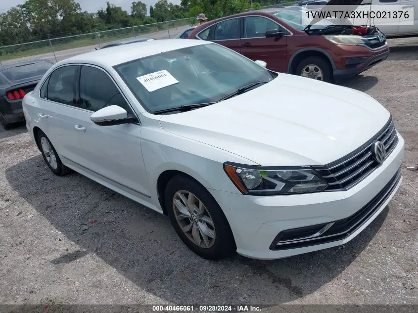 2017 Volkswagen Passat 1.8T S VIN: 1VWAT7A3XHC021376 Lot: 40466061