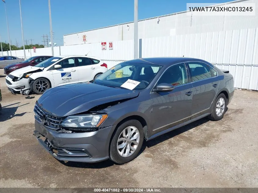 2017 Volkswagen Passat 1.8T S VIN: 1VWAT7A3XHC013245 Lot: 40471882