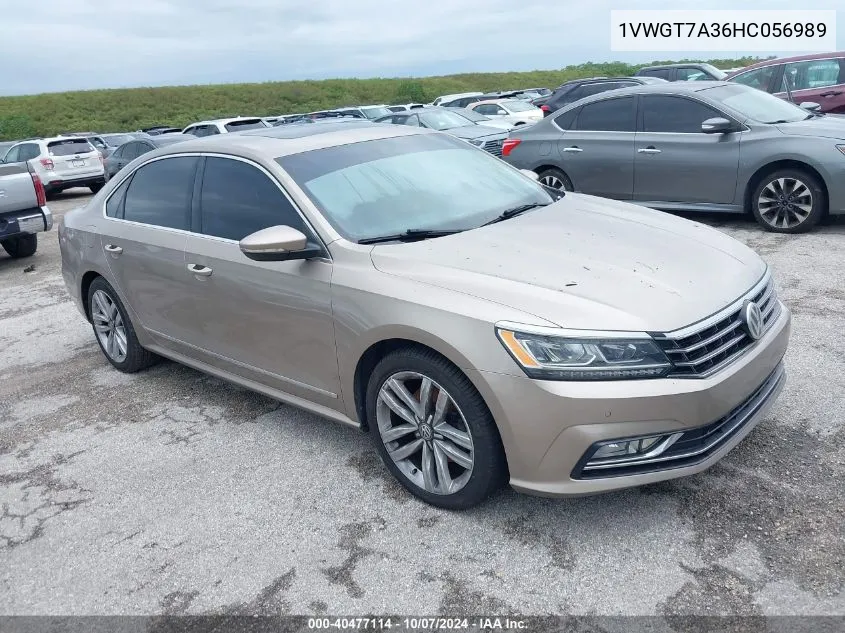 2017 Volkswagen Passat 1.8T Se VIN: 1VWGT7A36HC056989 Lot: 40477114