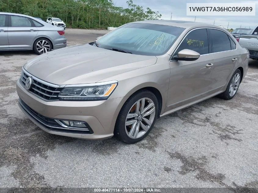 2017 Volkswagen Passat 1.8T Se VIN: 1VWGT7A36HC056989 Lot: 40477114