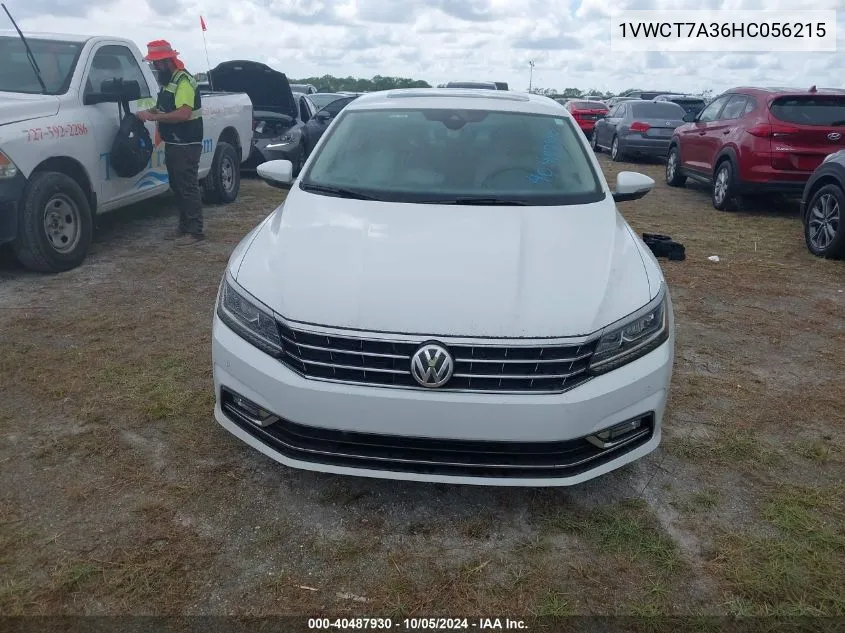 2017 Volkswagen Passat Sel Premium VIN: 1VWCT7A36HC056215 Lot: 40487930