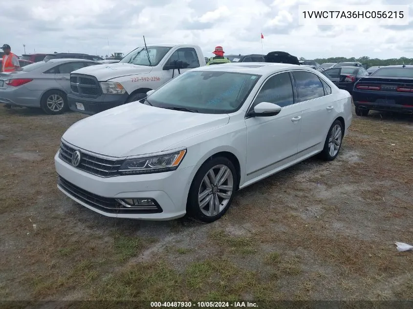 2017 Volkswagen Passat Sel Premium VIN: 1VWCT7A36HC056215 Lot: 40487930