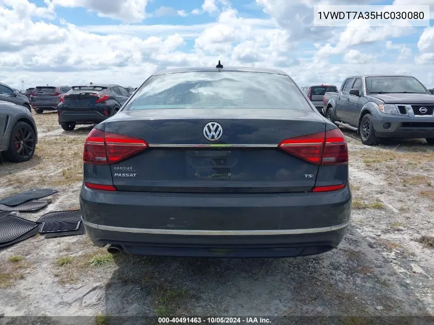 2017 Volkswagen Passat R-Line VIN: 1VWDT7A35HC030080 Lot: 40491463