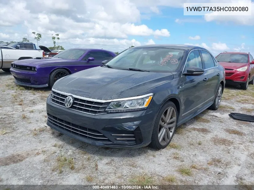 1VWDT7A35HC030080 2017 Volkswagen Passat R-Line