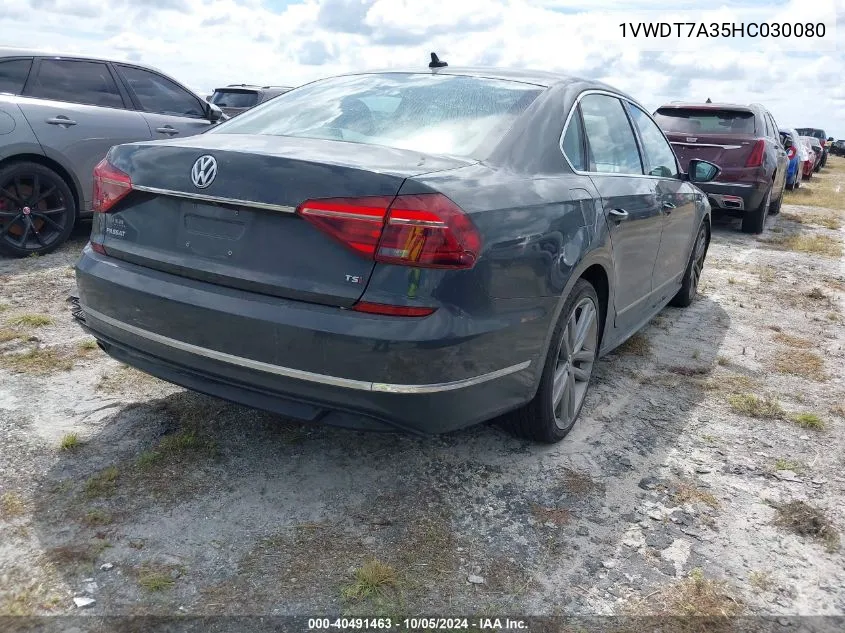 1VWDT7A35HC030080 2017 Volkswagen Passat R-Line