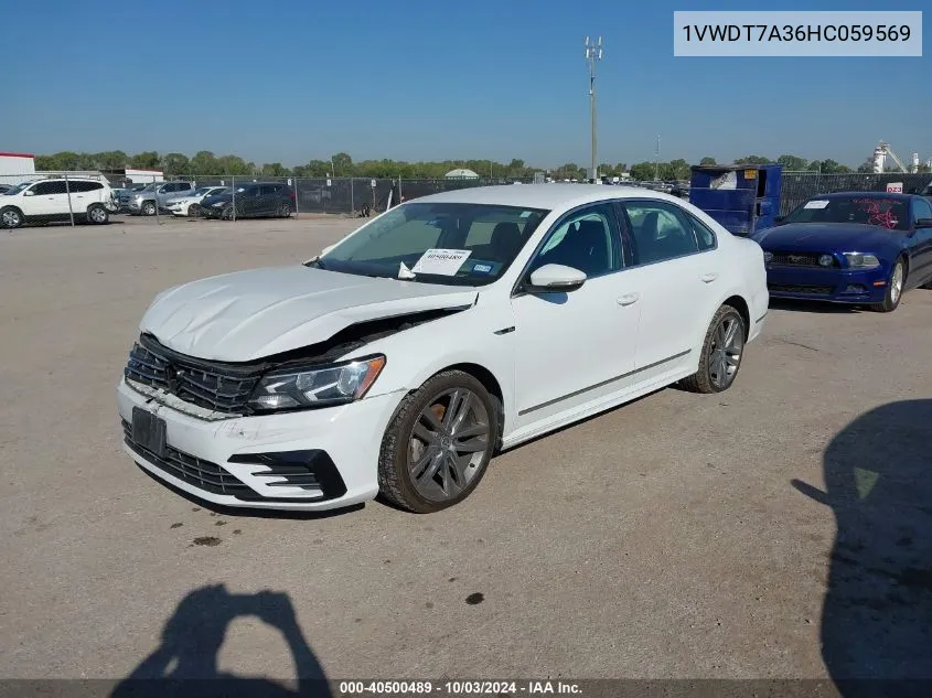 2017 Volkswagen Passat 1.8T R-Line VIN: 1VWDT7A36HC059569 Lot: 40500489