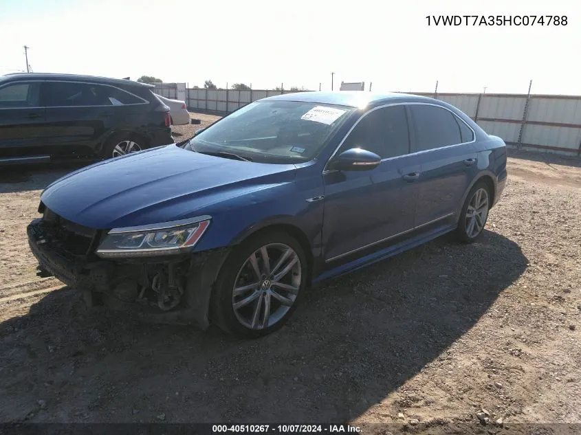 1VWDT7A35HC074788 2017 Volkswagen Passat R-Line