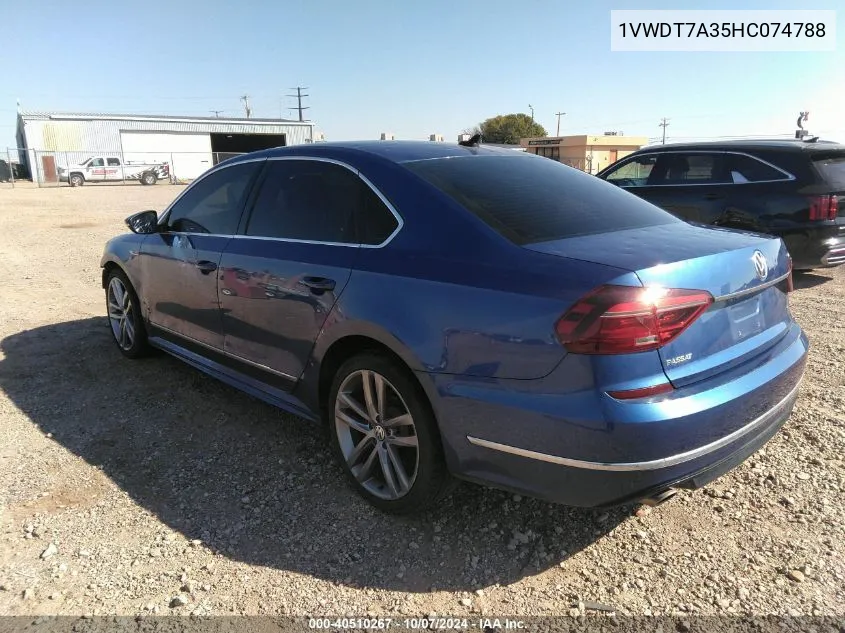 1VWDT7A35HC074788 2017 Volkswagen Passat R-Line