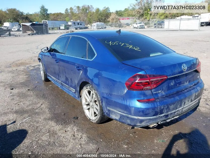 1VWDT7A37HC023308 2017 Volkswagen Passat R-Line