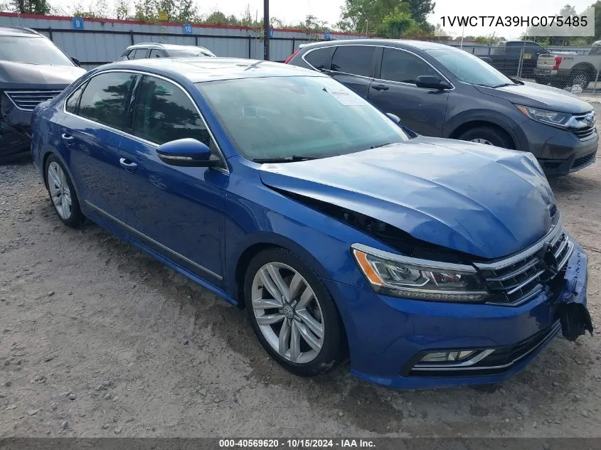 2017 Volkswagen Passat 1.8T Sel Premium VIN: 1VWCT7A39HC075485 Lot: 40569620