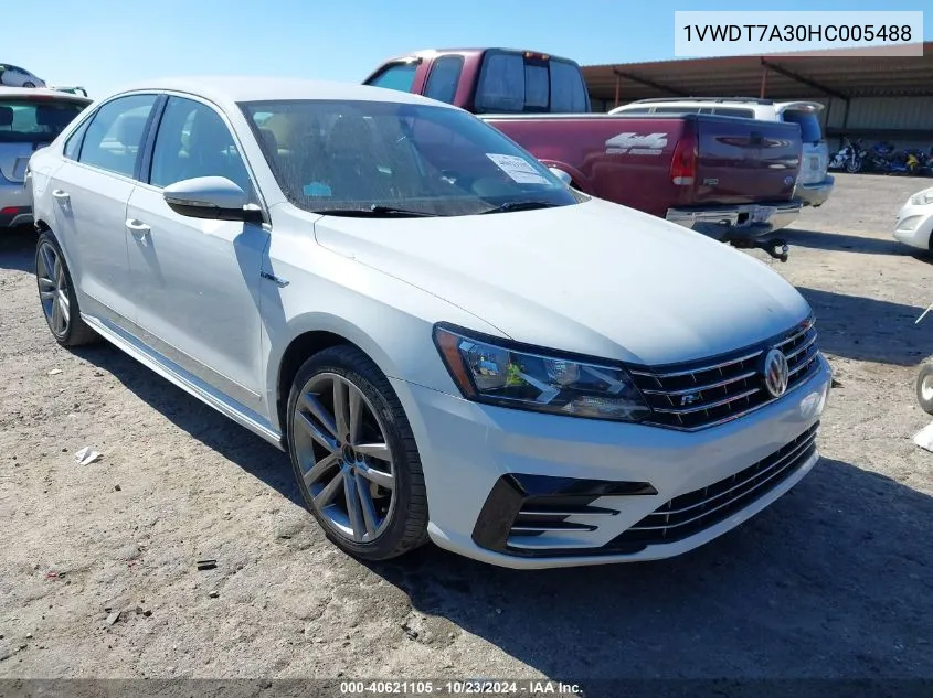 2017 Volkswagen Passat 1.8T R-Line VIN: 1VWDT7A30HC005488 Lot: 40621105