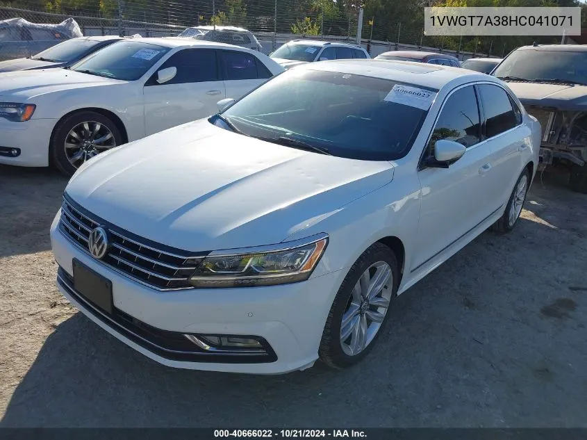 2017 Volkswagen Passat 1.8T Se VIN: 1VWGT7A38HC041071 Lot: 40666022