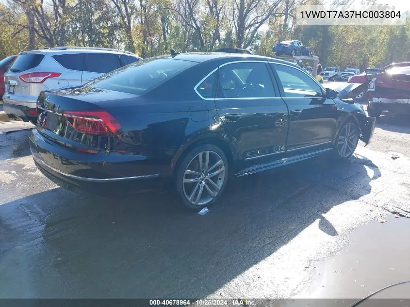 2017 Volkswagen Passat 1.8T R-Line VIN: 1VWDT7A37HC003804 Lot: 40678964