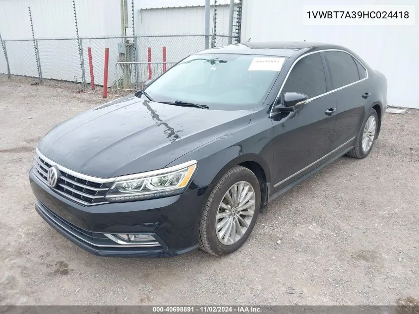 2017 Volkswagen Passat 1.8T Se VIN: 1VWBT7A39HC024418 Lot: 40698891