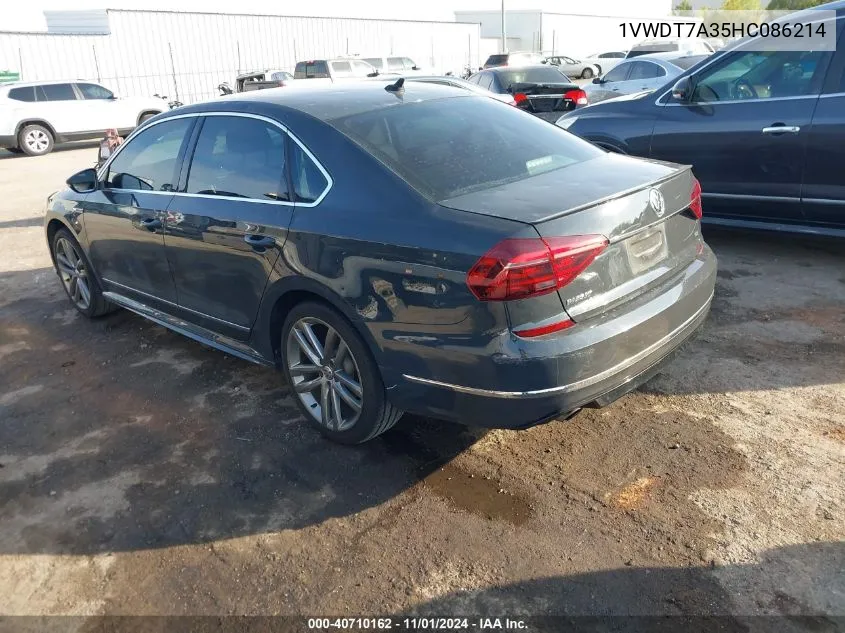 2017 Volkswagen Passat 1.8T R-Line VIN: 1VWDT7A35HC086214 Lot: 40710162