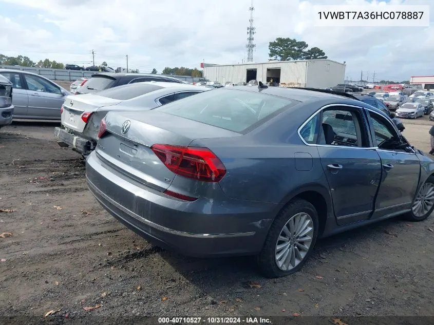 2017 Volkswagen Passat 1.8T Se VIN: 1VWBT7A36HC078887 Lot: 40710527