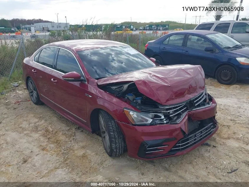 2017 Volkswagen Passat 1.8T R-Line VIN: 1VWDT7A3XHC065908 Lot: 40717050