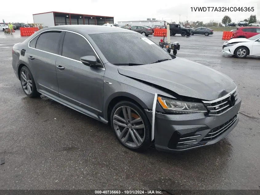 2017 Volkswagen Passat 1.8T R-Line VIN: 1VWDT7A32HC046365 Lot: 40735663