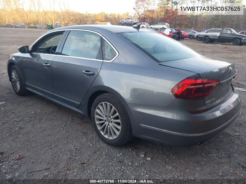 2017 Volkswagen Passat 1.8T Se VIN: 1VWBT7A33HC057625 Lot: 40772768