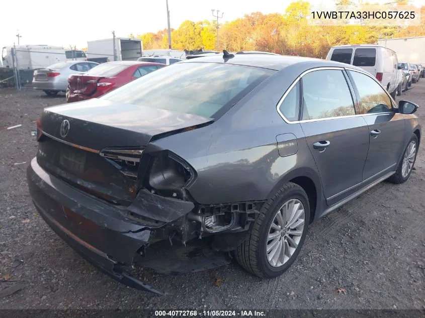 2017 Volkswagen Passat 1.8T Se VIN: 1VWBT7A33HC057625 Lot: 40772768