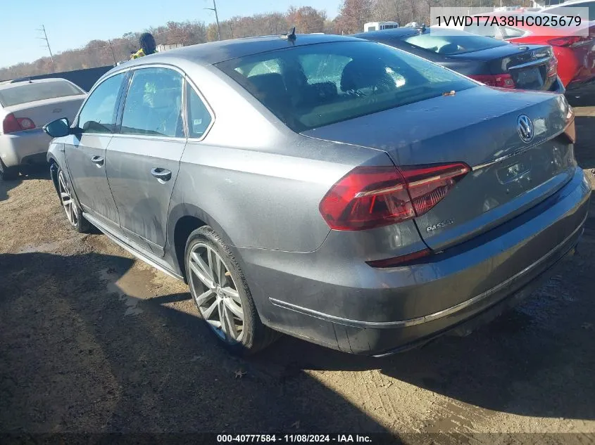 2017 Volkswagen Passat 1.8T R-Line VIN: 1VWDT7A38HC025679 Lot: 40777584