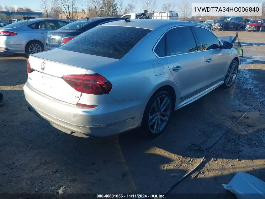 1VWDT7A34HC006840 2017 Volkswagen Passat 1.8T R-Line