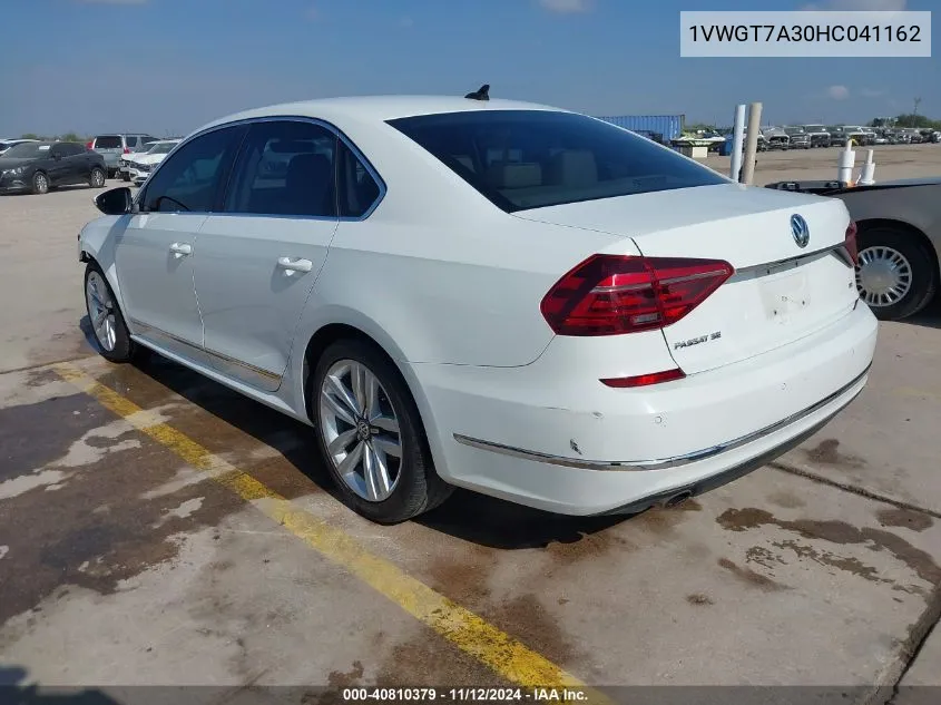 2017 Volkswagen Passat 1.8T Se VIN: 1VWGT7A30HC041162 Lot: 40810379