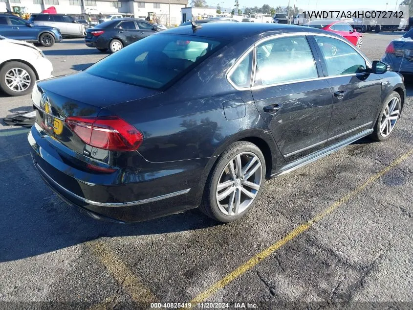 2017 Volkswagen Passat 1.8T R-Line VIN: 1VWDT7A34HC072742 Lot: 40825419