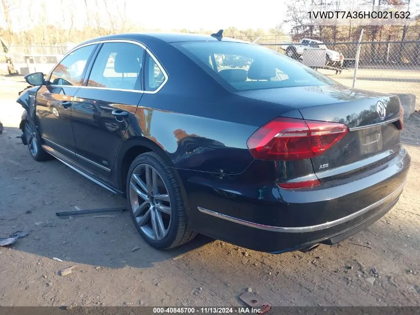 2017 Volkswagen Passat 1.8T R-Line VIN: 1VWDT7A36HC021632 Lot: 40845700