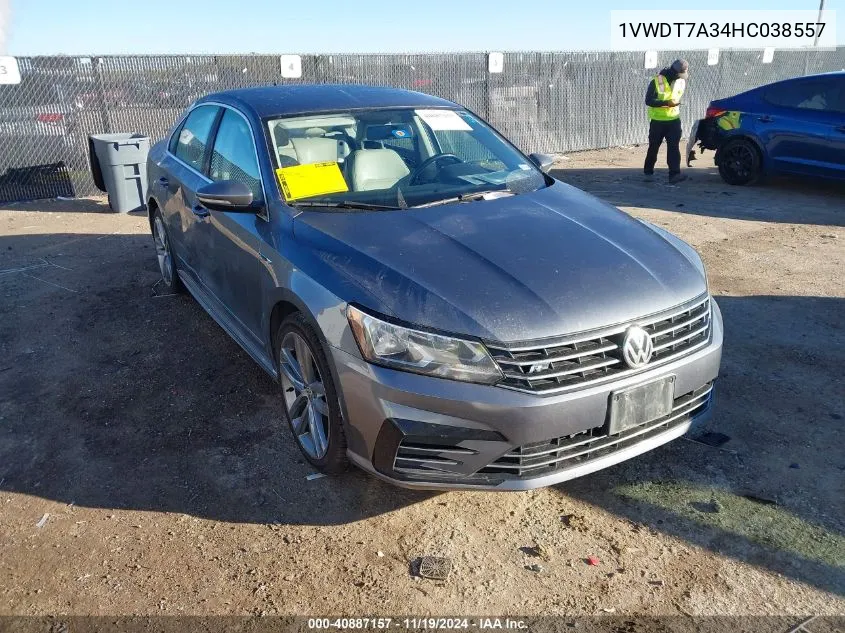 2017 Volkswagen Passat 1.8T R-Line VIN: 1VWDT7A34HC038557 Lot: 40887157