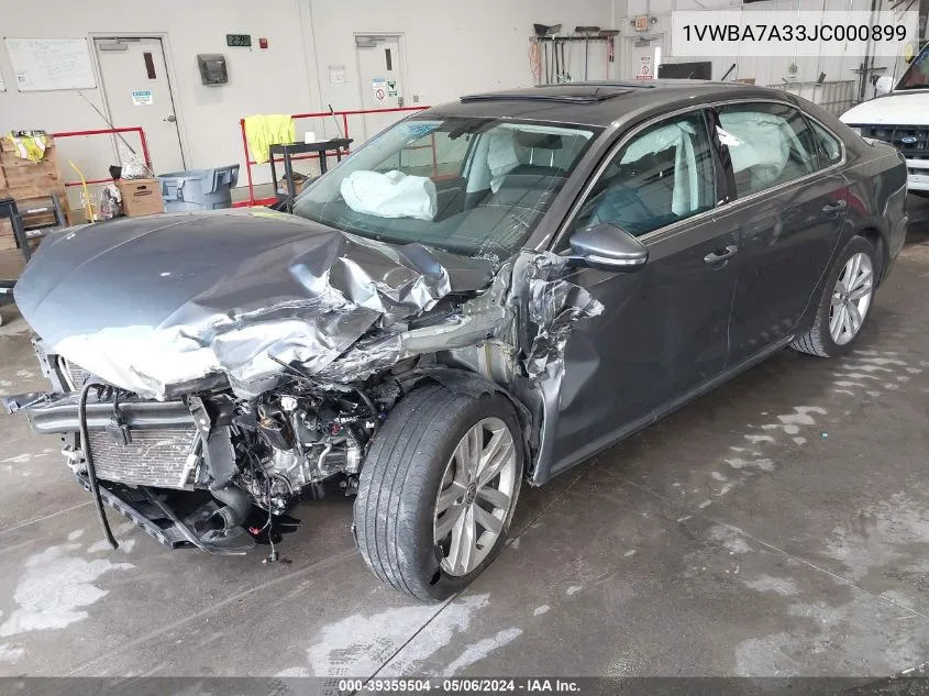 2018 Volkswagen Passat 2.0T Se VIN: 1VWBA7A33JC000899 Lot: 39359504