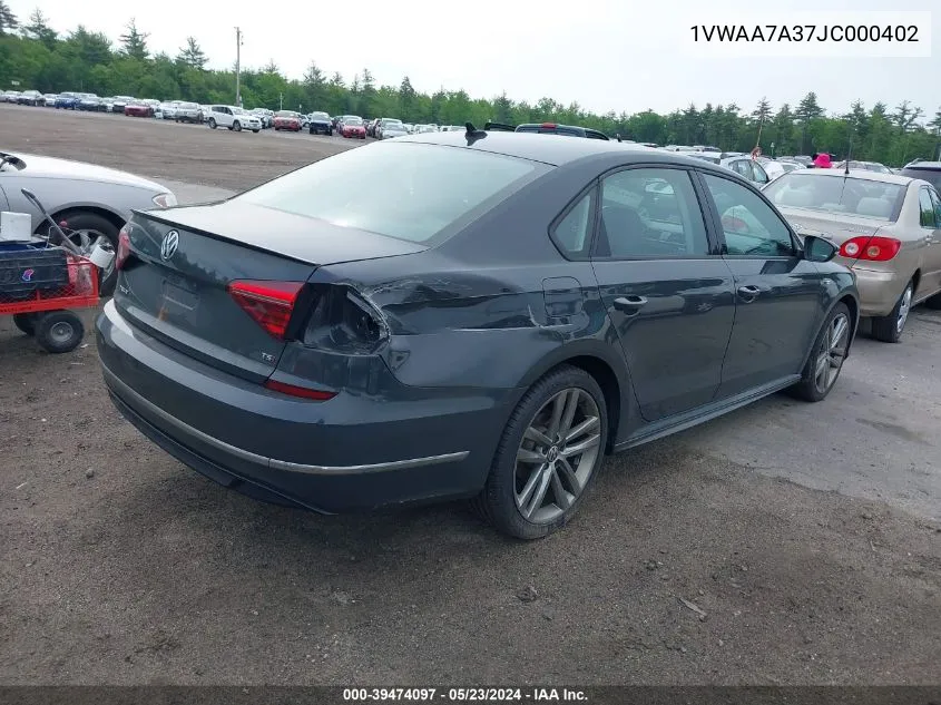 2018 Volkswagen Passat 2.0T R-Line/2.0T S VIN: 1VWAA7A37JC000402 Lot: 39474097