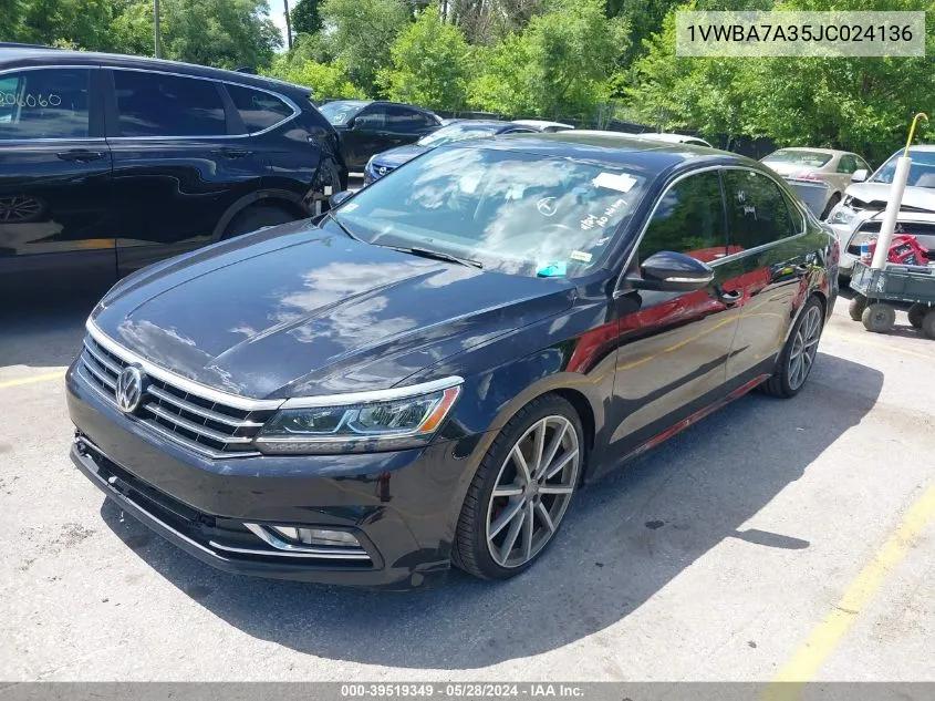 2018 Volkswagen Passat 2.0T Se VIN: 1VWBA7A35JC024136 Lot: 39519349