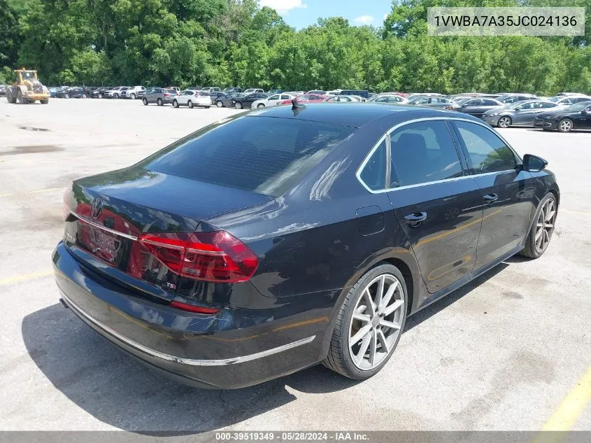 2018 Volkswagen Passat 2.0T Se VIN: 1VWBA7A35JC024136 Lot: 39519349