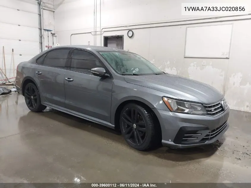 2018 Volkswagen Passat 2.0T R-Line/2.0T S VIN: 1VWAA7A33JC020856 Lot: 39600112