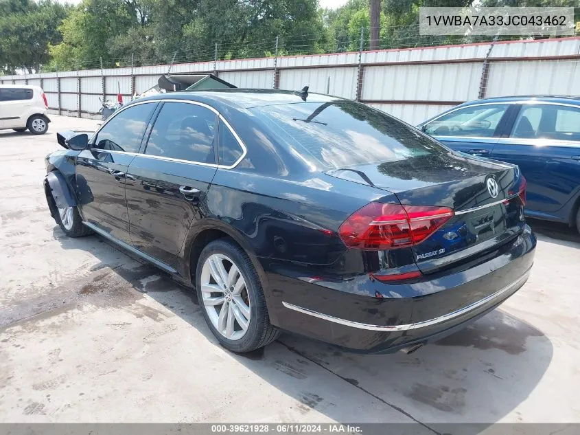 1VWBA7A33JC043462 2018 Volkswagen Passat 2.0T Se