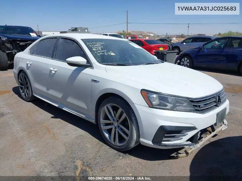 2018 Volkswagen Passat 2.0T R-Line/2.0T S VIN: 1VWAA7A31JC025683 Lot: 39674020