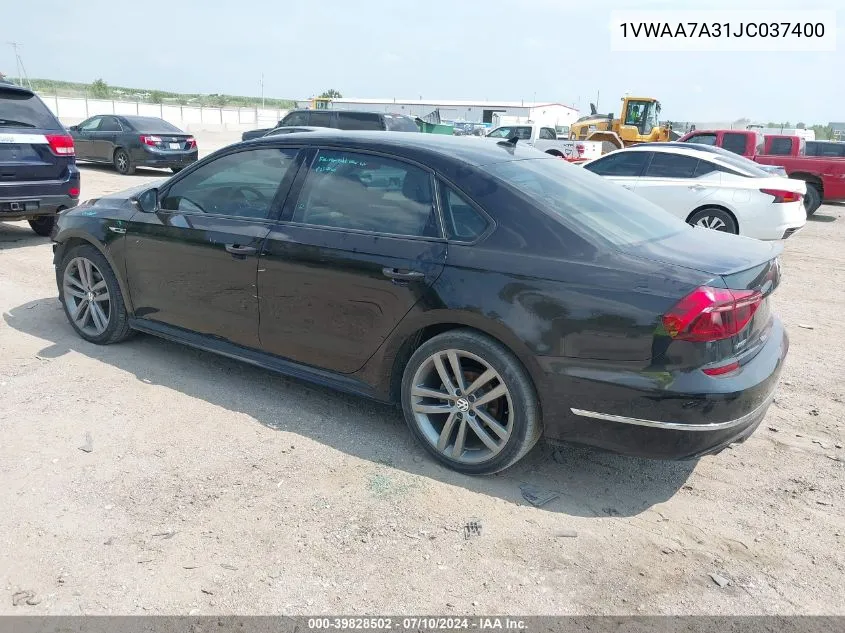 1VWAA7A31JC037400 2018 Volkswagen Passat 2.0T R-Line/2.0T S