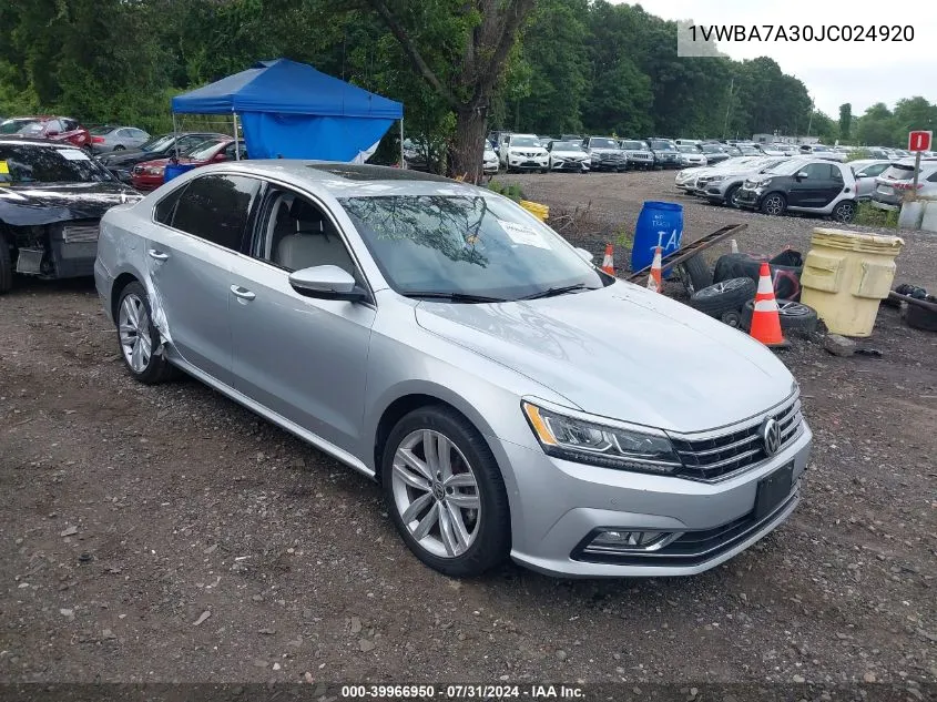 2018 Volkswagen Passat 2.0T Se VIN: 1VWBA7A30JC024920 Lot: 39966950