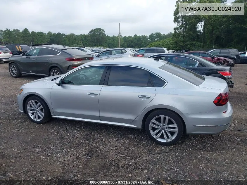 2018 Volkswagen Passat 2.0T Se VIN: 1VWBA7A30JC024920 Lot: 39966950