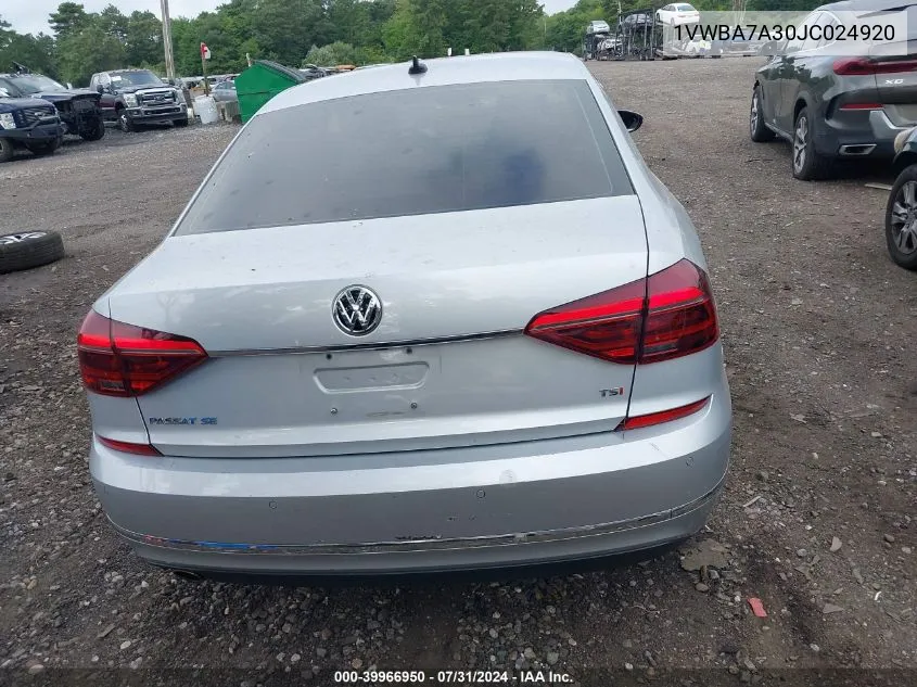 2018 Volkswagen Passat 2.0T Se VIN: 1VWBA7A30JC024920 Lot: 39966950