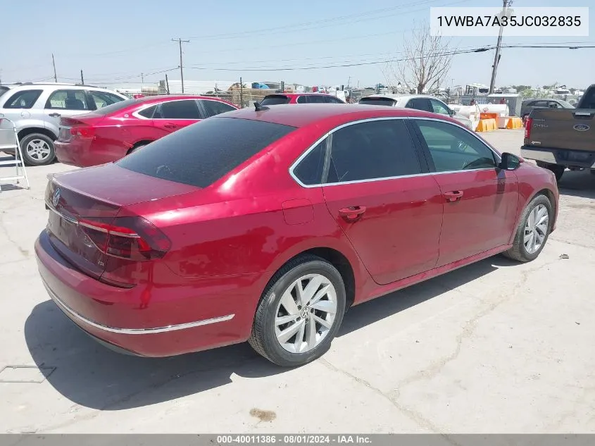 2018 Volkswagen Passat 2.0T Se VIN: 1VWBA7A35JC032835 Lot: 40011386